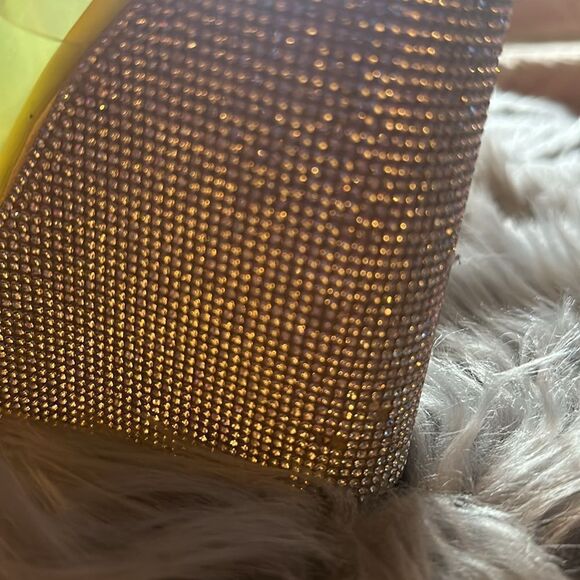 Chase + Chloe rhinestone platforms. Neon yellow and clear. - Picture 8 of 9